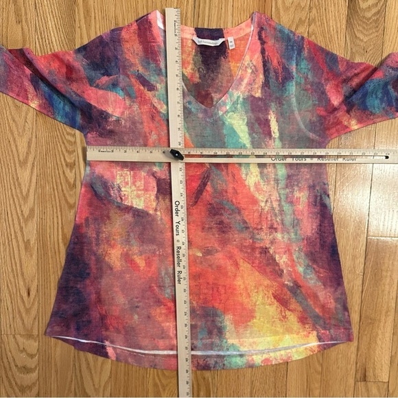 Soft Surroundings Plein De Couleurs Tunic Multicolor Top Shirt Womens M Petite - Picture 3 of 6